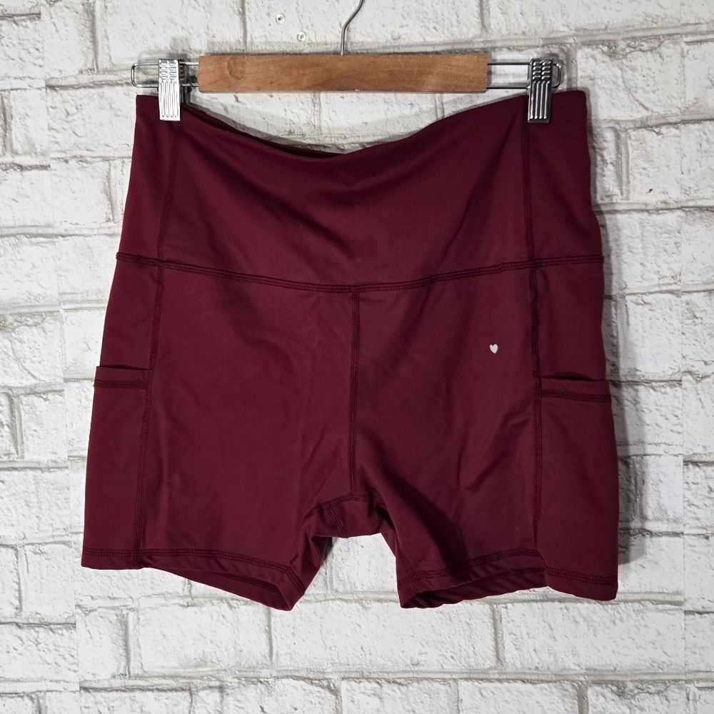 Love Fitness red spandex athletic shorts